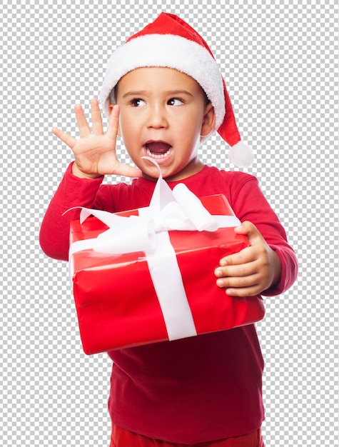 PSD niño niño celebrando la navidad