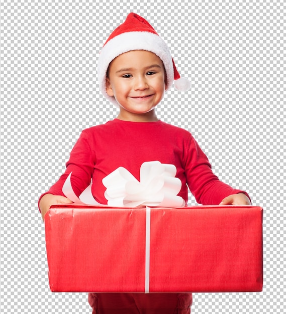 Niño niño celebrando la navidad