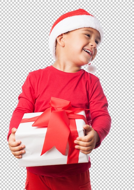 Niño niño celebrando la navidad