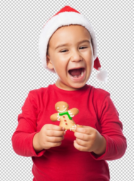 Niño niño celebrando la navidad