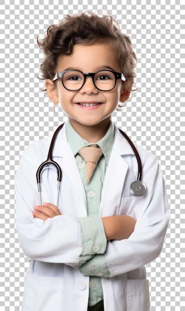 Niño niño médico aislado sobre fondo transparente