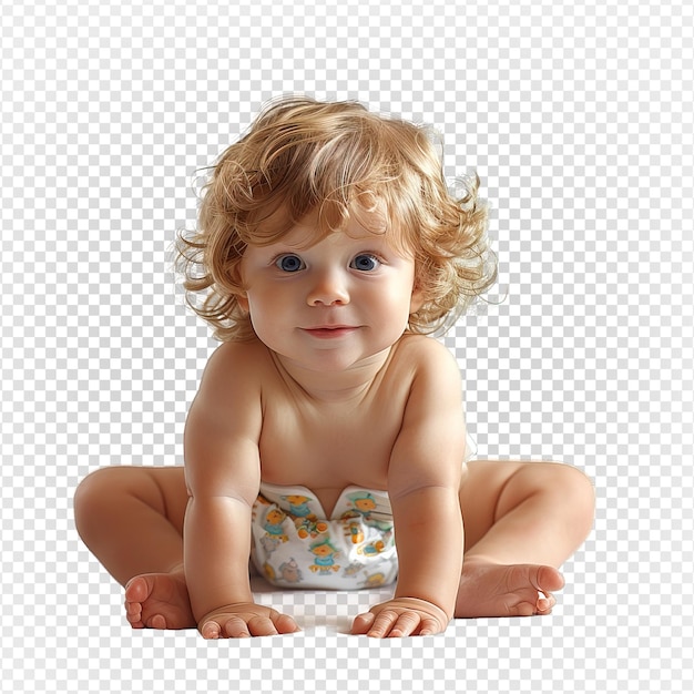 niño con un pañuelo con expresión sonriente aislado en un fondo transparente generativo ai