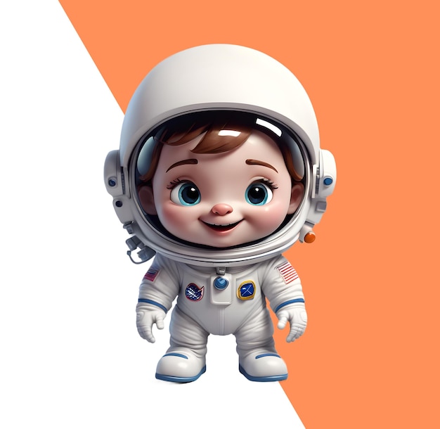 PSD niño pequeño astronauta 3d