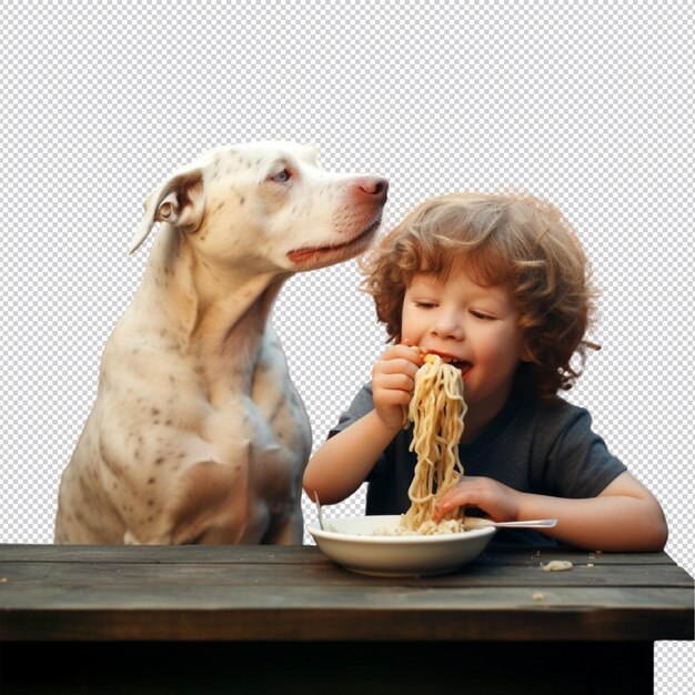 PSD niño y perro mascota