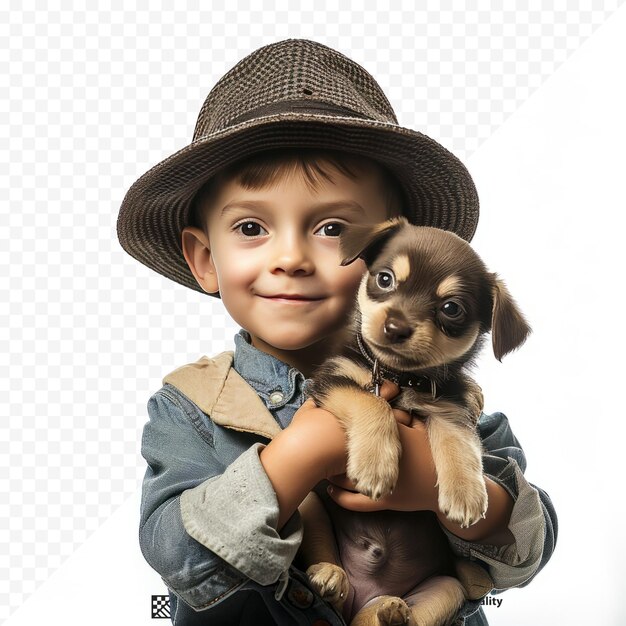 PSD niño con perro pequeño