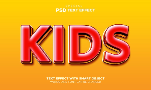 Niños batalla efecto de texto amarillo estilo de texto de moda objeto inteligente