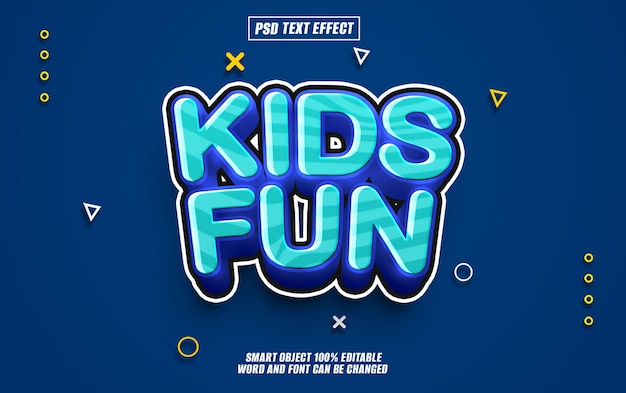 niños divertidos efectos de texto fuente editable tipografía texto 3D