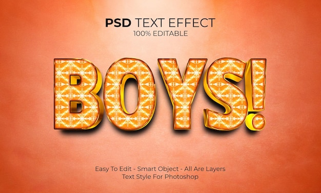 PSD ¡niños! efecto de texto 3d