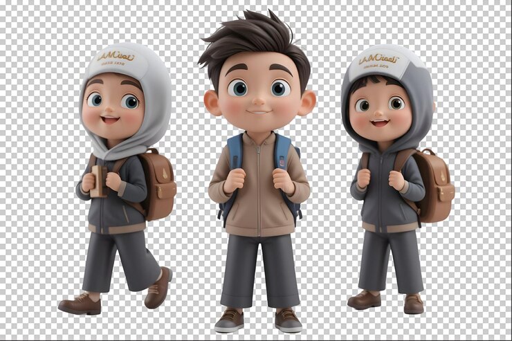 Los niños de la escuela musulmana felices