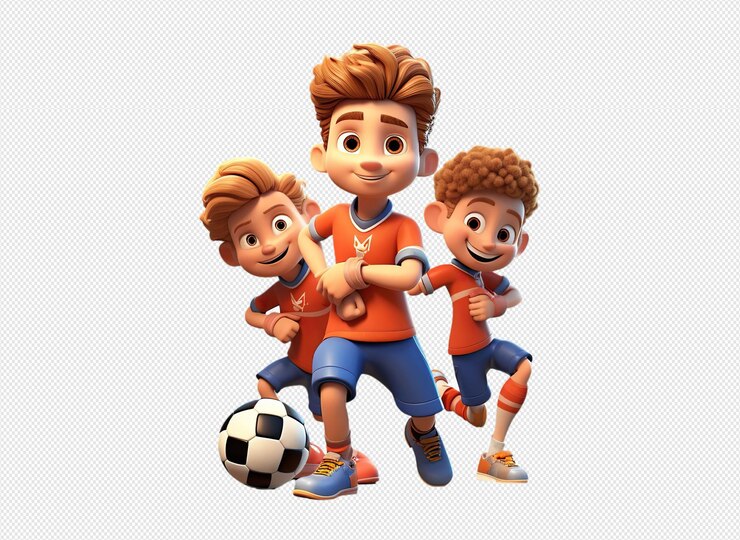 Los niños juegan al fútbol.