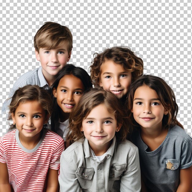 PSD niños mirando hacia arriba vista desde arriba fotografía de estudio