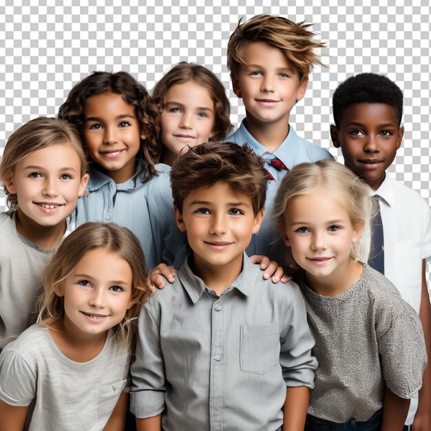 Niños mirando hacia arriba vista desde arriba fotografía de estudio