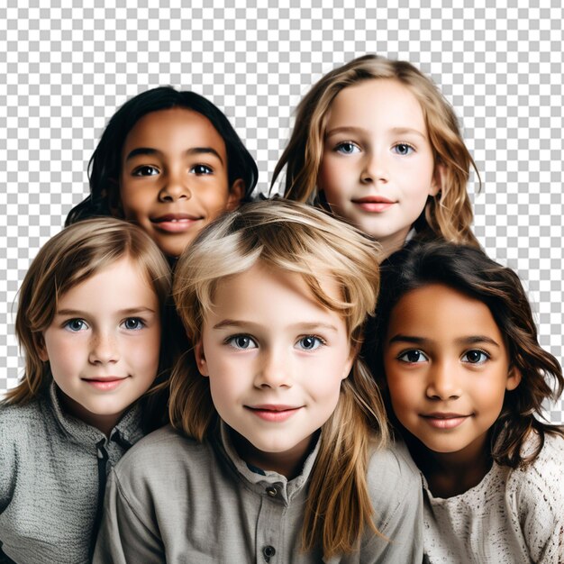 Niños mirando hacia arriba vista desde arriba fotografía de estudio