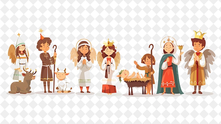 PSD los niños participan en un desfile navideño de diseño es el festival de ilustración plana tradicional del mundo