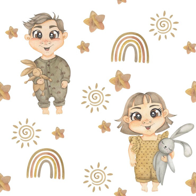 PSD niños con patrón de peluche