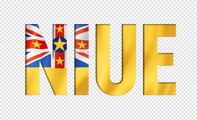 Niue flag textschrift