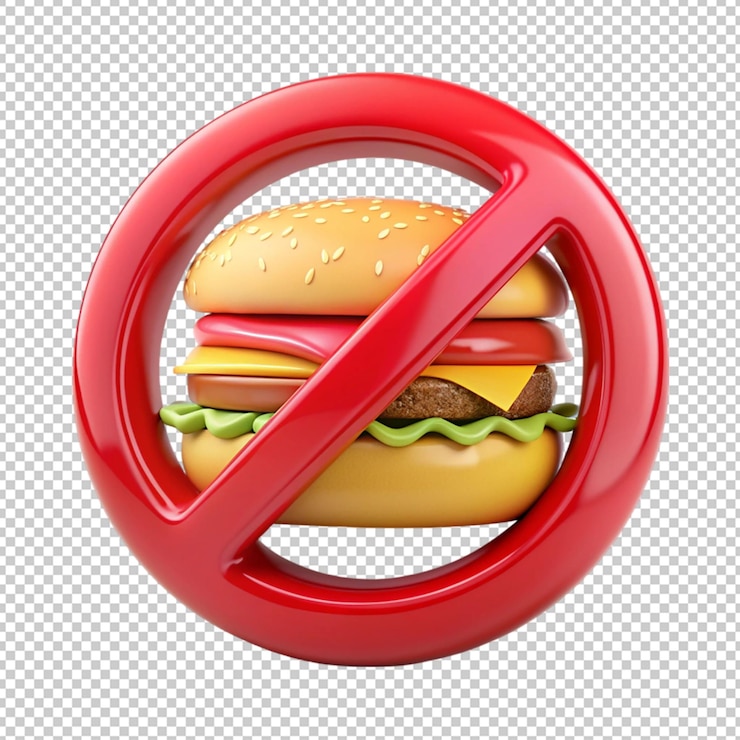 PSD no hay comida chatarra icono 3d en fondo transparente