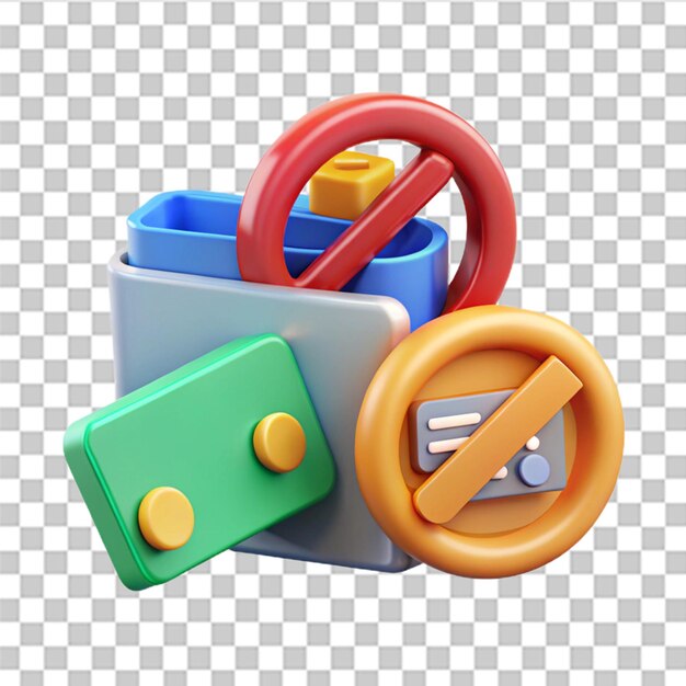 No hay cuota prohibida Tip 3D Icon Rendering Ilustración