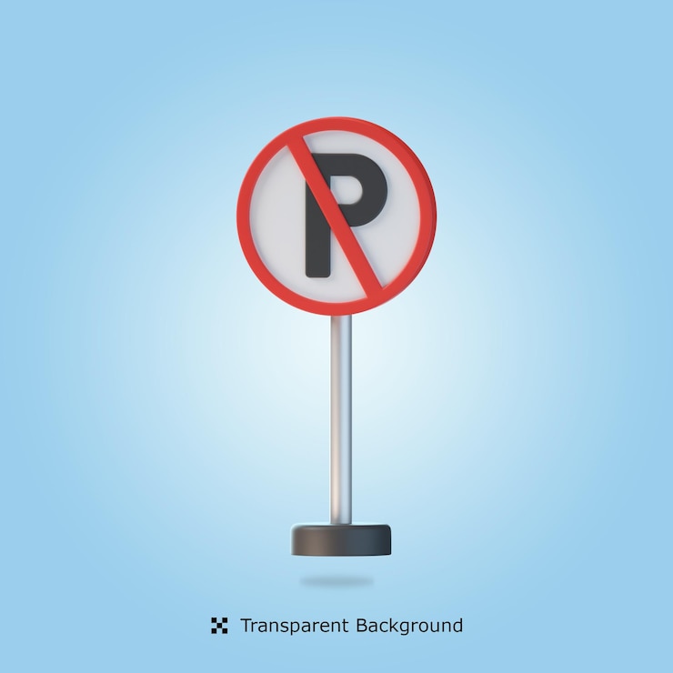 PSD no hay señal de estacionamiento 3d icono ilustración
