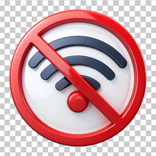 No hay señal de red de Internet aislada en un fondo transparente