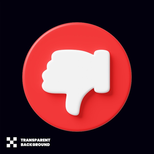 No me gusta el icono de los pulgares hacia abajo 3D