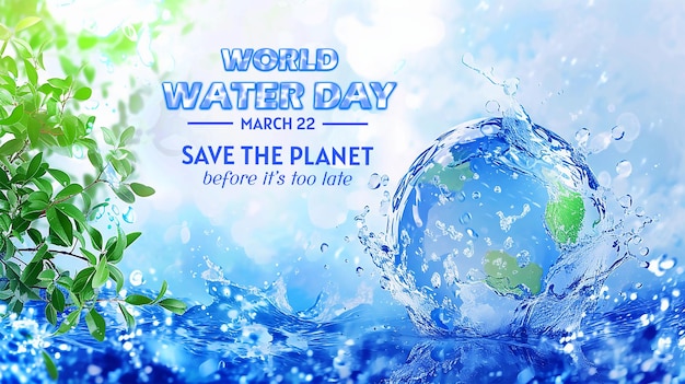 PSD no mundo queda de água limpa e ondas de água azul fresca projeto conceito de economia ambiental