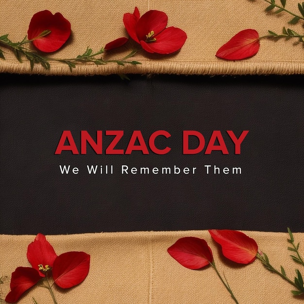 PSD para no olvidar el diseño de la pancarta psd del día de anzac