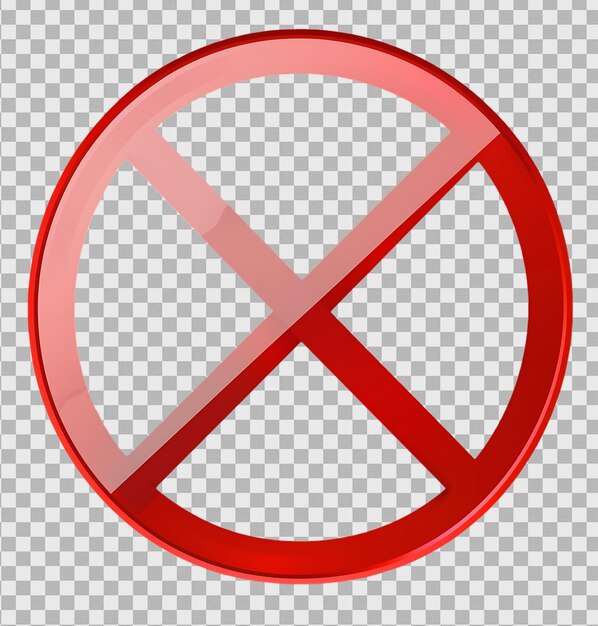 No se permite el icono de señal señal prohibida señal de prohibición en un fondo transparente