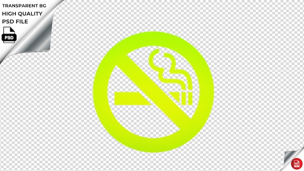 PSD no se puede fumar icono vectorial psd verde fluorescente transparente