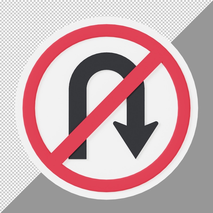 PSD no u-turn road sign