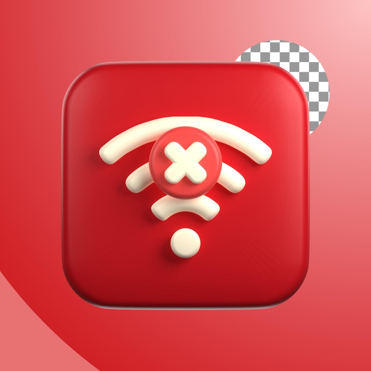 PSD no wifi in 3d illustration