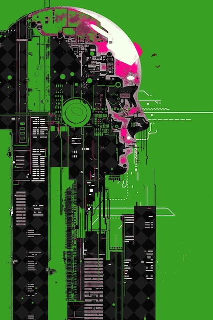 Noche de diseño escolar de Ai con un tema de Bitcoin Modelo de Ai Bitcoi Ilustración plana Diseño de fondo