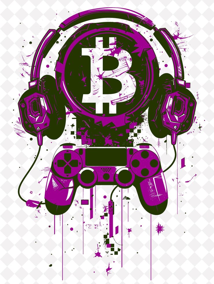 PSD noche de videojuegos escolares con un videojuego de bitcoin bitcoin th flat ilustración diseño de fondo