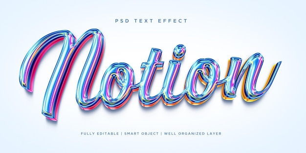 Noción efecto de texto de estilo 3d