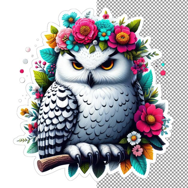 PSD nocturnal whimsy owl gesichts-sticker eleganz