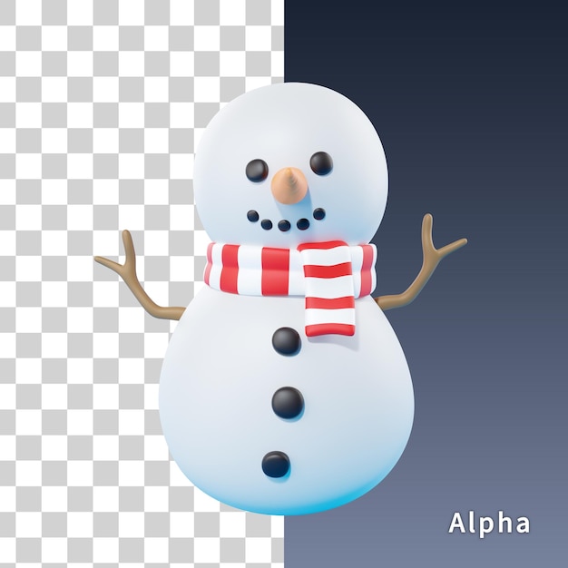 Noël bonhomme de neige rendu 3d