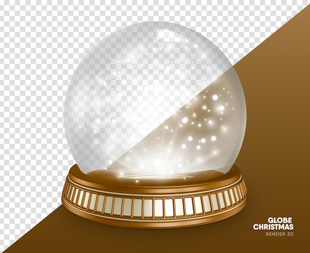 PSD noël globe décoration rendu 3d réaliste