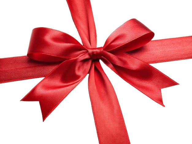 Un nœud cadeau en satin rouge