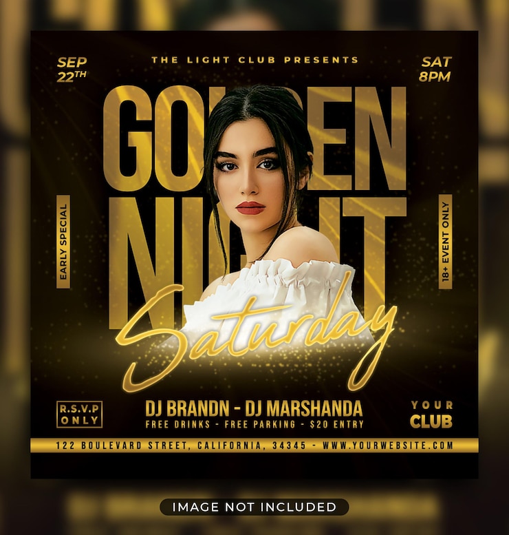 noite de festa panfleto postagem em mídia social e banner na web