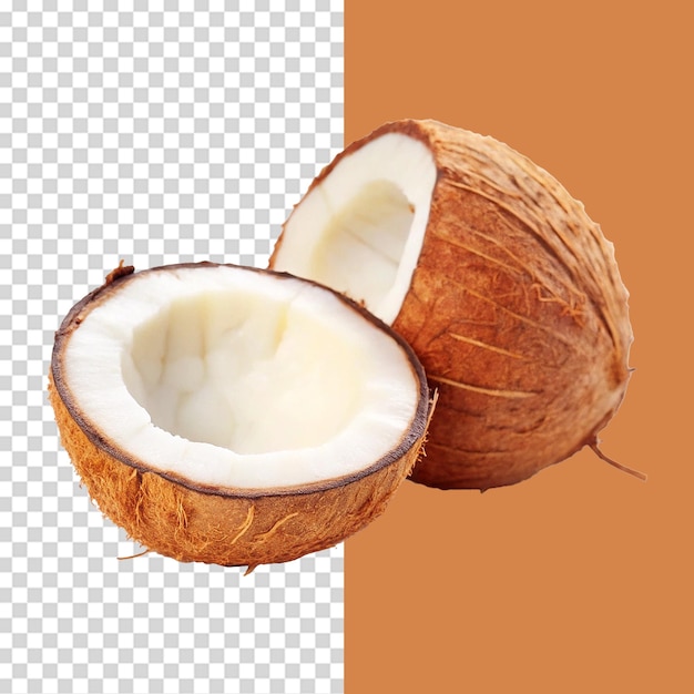 Noix de coco fraîche entière isolée sur fond transparent