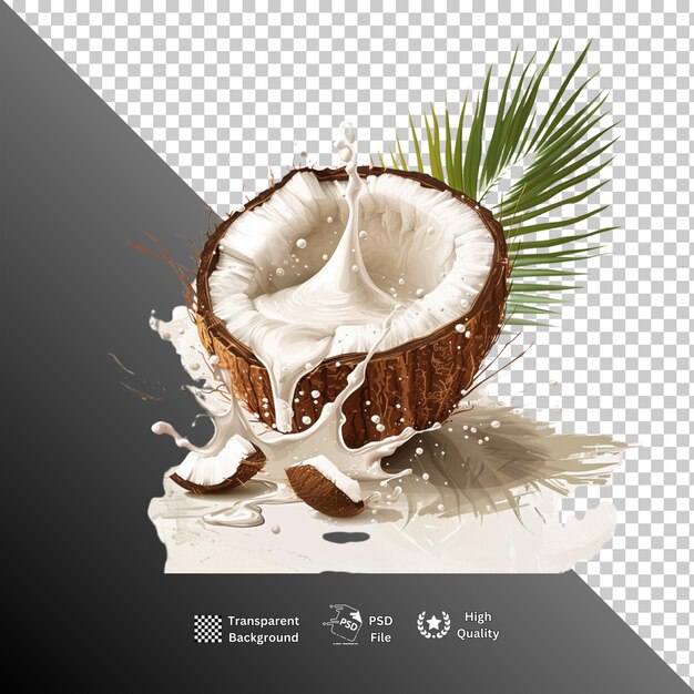 Noix de coco isolée sur fond transparent