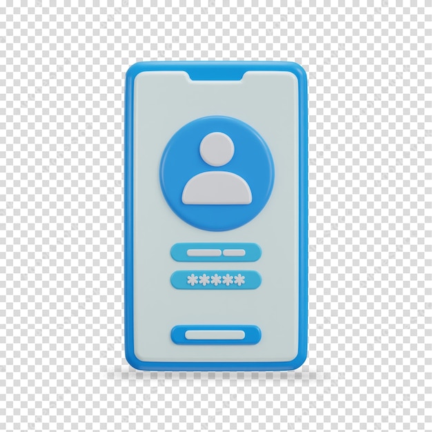nom de compte et mot de passe avec illustration de l'icône du téléphone intelligent