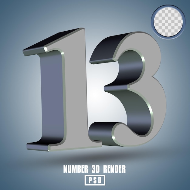 nombre d'argent rendu 3d