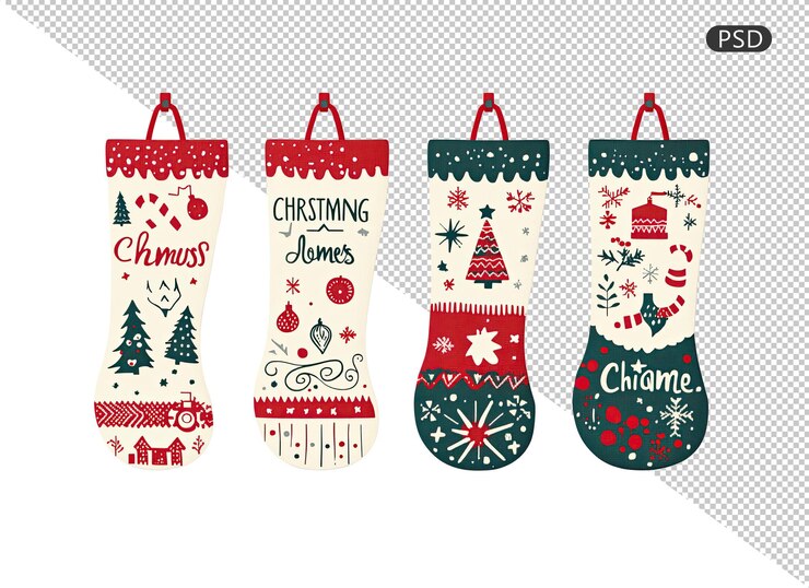 PSD nombre personalizado medias de navidad