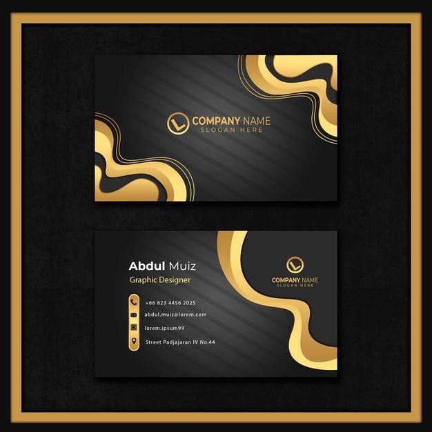 PSD nombre de la tarjeta gold black wave luxury