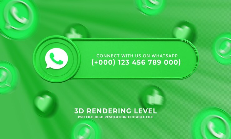 PSD nombre de usuario de whatsapp representación 3d banner de tercios inferiores