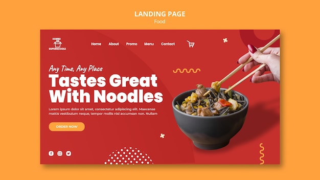 PSD noodles promo landing page