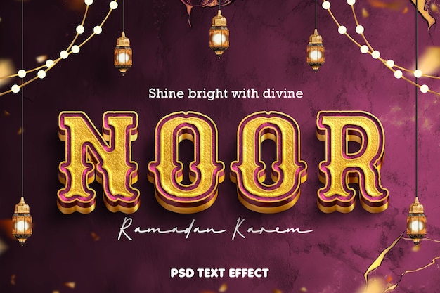 Noor Ramadan Kareem Efecto de texto editable