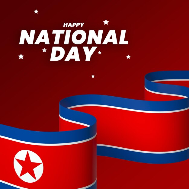 PSD nordkorea, dvrk, flagge, element, design, banner zum nationalen unabhängigkeitstag, psd