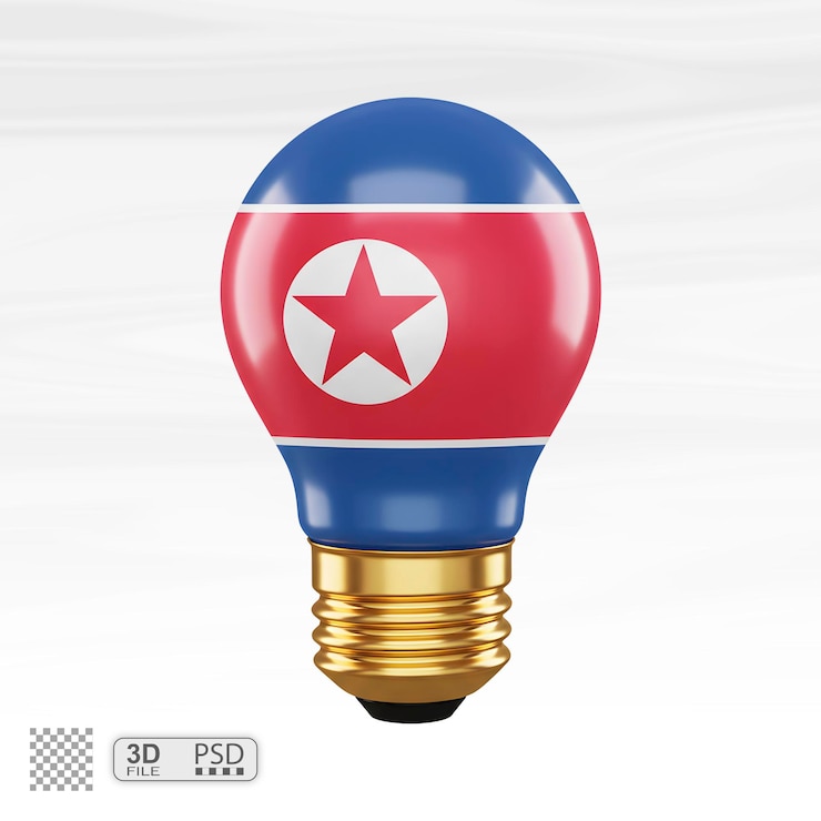 PSD north korean flag lightbulb idea